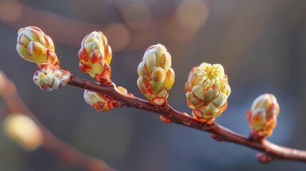 Willow buds in the process of blooming