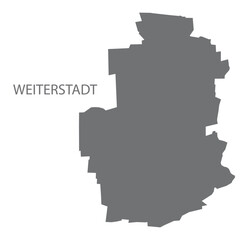 Weiterstadt German city map grey illustration silhouette shape