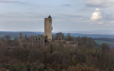 Castle ruin, Brohl, Rhineland-Palatinate, Germany