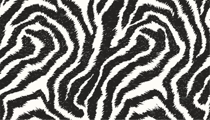 Zebra skin texture black and white fabric background