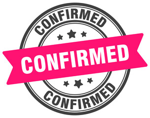 confirmed stamp. confirmed label on transparent background. round sign