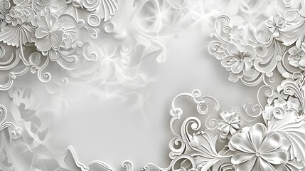 Elegant white floral texture with beads ideal for wedding design and invitations luxurious style detailed craftsmanship perfect for backgrounds AI