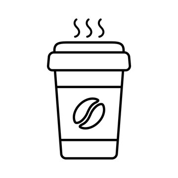 Hot coffee cup icon. Paper coffee cup icon isolated on white background.
