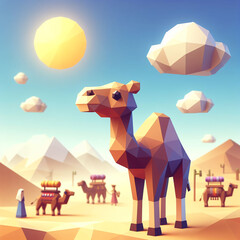 camel in low poly style