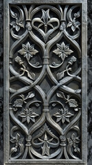 Elegant Detail of Gothic Revival Architecture Iron Panel Work
