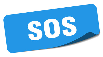 sos sticker. sos label