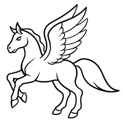 white horse illustration