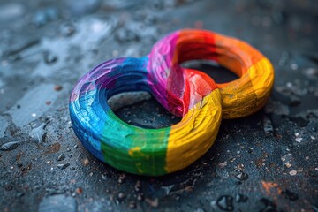 World autism awareness day symbol background. Rainbow colored infinity symbol of autism disorder, adhd, neurodiversity. Equal opportunities concept.