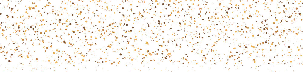 Golden confetti on transparent background. Gold dust flying in air. Vector illustration. - obrazy, fototapety, plakaty
