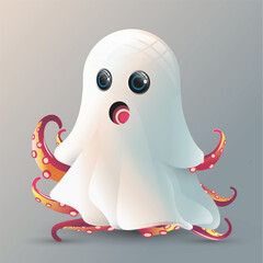 cuties octopus ghost charator, Illustration