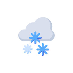 Cloud vector icon with snowflakes. Vector sign illustration for cold weather with clouds. On a blank background and can be edited again.