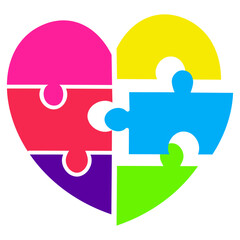 Colorful Puzzle Autism Kids Vector Illustration