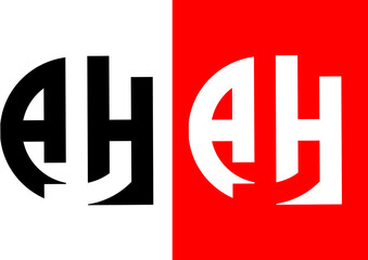 Monogram logo letter A H