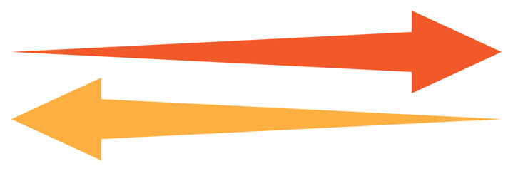 Long arrows icon set. Vector set of trendy long arrows left and right in flat style. Black arrows vector illustration. Icons isolated.Straight long right vector arrow icon.Replaceable vector design