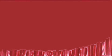 lower frame of copy-space template design as a collection of many books in shades of magenta red	
