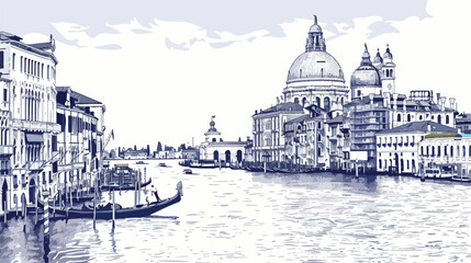 Grand Canal and Basilica Santa Maria della Salute - obrazy, fototapety, plakaty