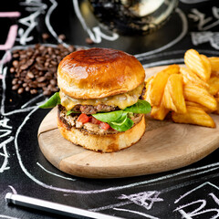 burger and fries