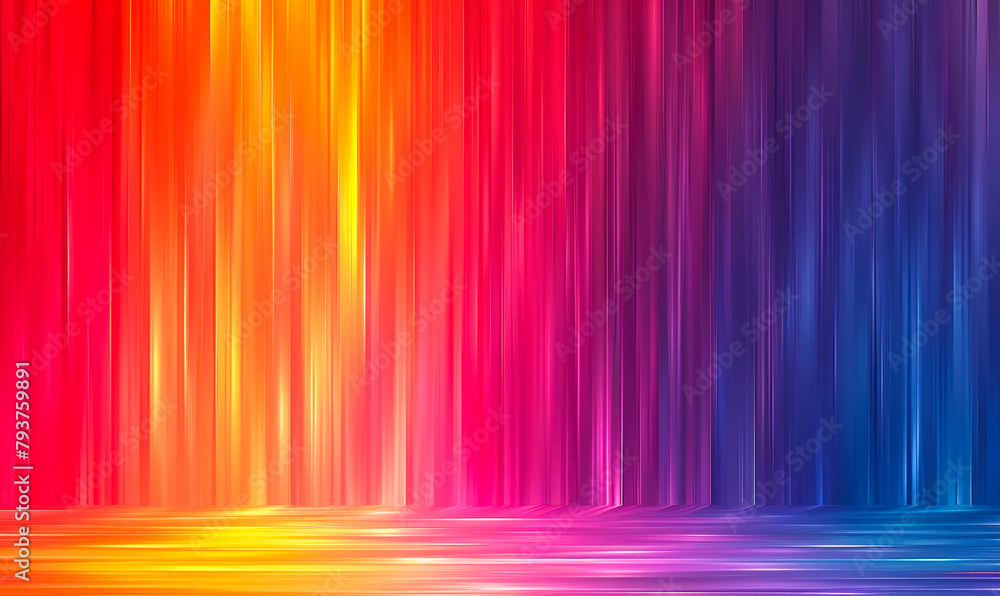 Poster vibrant multicolor waves - seamless rainbow pattern - dynamic flowing background