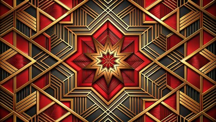 red gold black elegant abstract geometric presentation