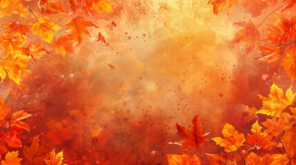 Obraz na płótnie Canvas Autumn background with maple leaves