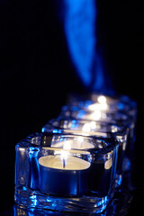 candle lights on the dark background