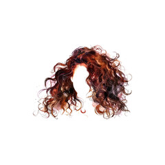 Watercolor Woman's Curly Hair Detail. Vector illustration design.