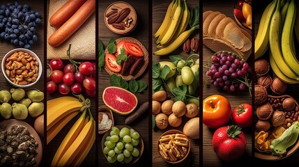 Collage of food products Generative AI