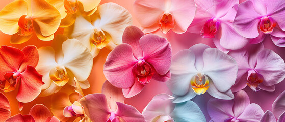 Beautiful orchids with vibrant colors in a raw, artistic style captured in image AR-219-00395-02-RL.