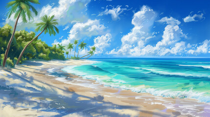 Tropical Oasis: Relaxing Paradise Background