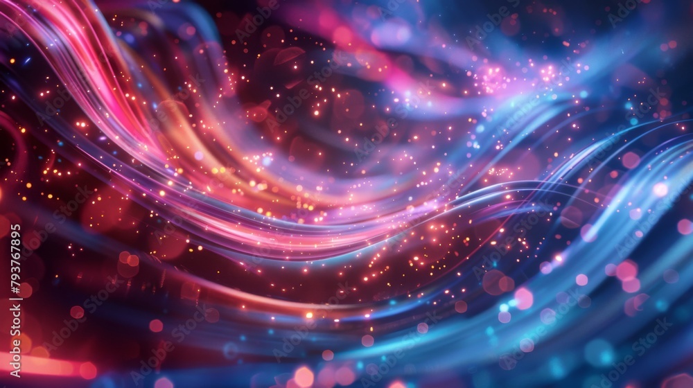 Poster abstract background with lights, generative ai.