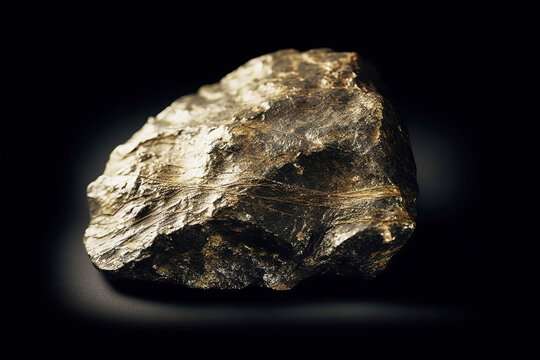 Paragonite is a rare precious natural stone on a black background. AI generated. Header banner mockup with space.
