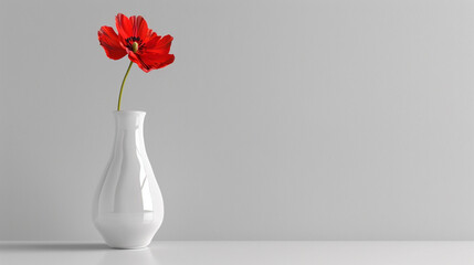 A minimalistic flower vase showcasing a single blossom.