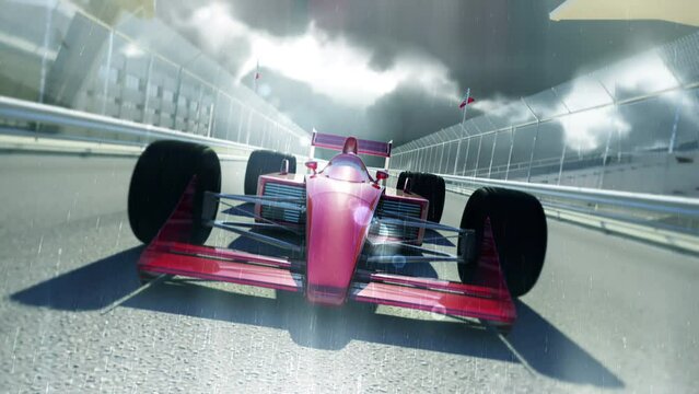 Super Car Racing. Wining The Race. Passing Finish Line. Sports And Car Racing Related 3D Animation.
