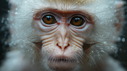 king albino monkey - obrazy, fototapety, plakaty