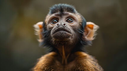 close up portrait of a capuchin