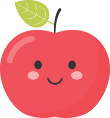 Apple cartoon smiling fruit vector illustration
