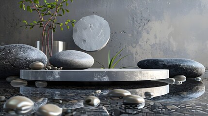 spa still life with stones