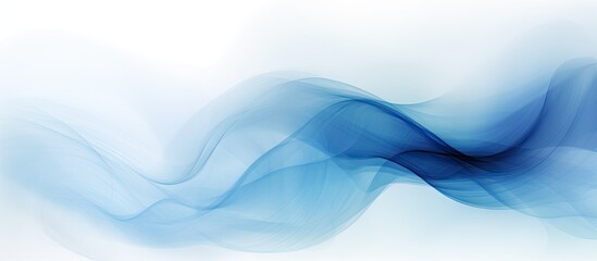 Blue abstract waves on white backdrop