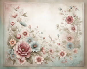 Beautiful watercolor background with flowers. Pastel delicate colors. Spring.