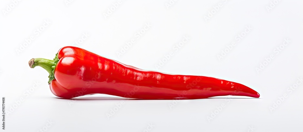 Sticker Red hot chili pepper on white background