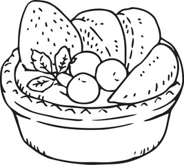 フルーツタルト線画