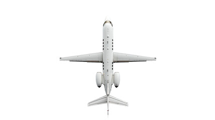 Top View of Airplane in Flight on the transparent background, PNG Format