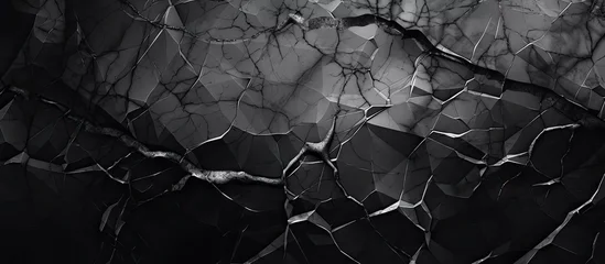 Fotobehang Cracked wall closeup in black and white © Ilgun