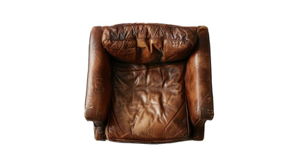 View of Leather Armchair on the transparent background, PNG Format