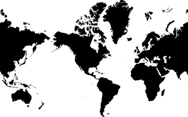 World map with America in the middle icon illustration isolated 