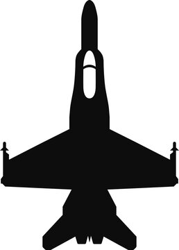F-18 Hornet aircraft top view icon clip art isolated 