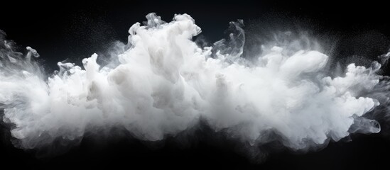 White mist cloud on dark backdrop - obrazy, fototapety, plakaty