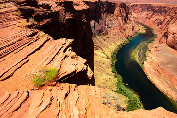 Colorado river on Horseshoe Bend Trail Arizona. Landscape Canyon national park.