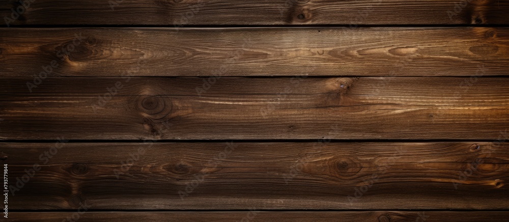 Wall mural Wooden wall with rich dark stain