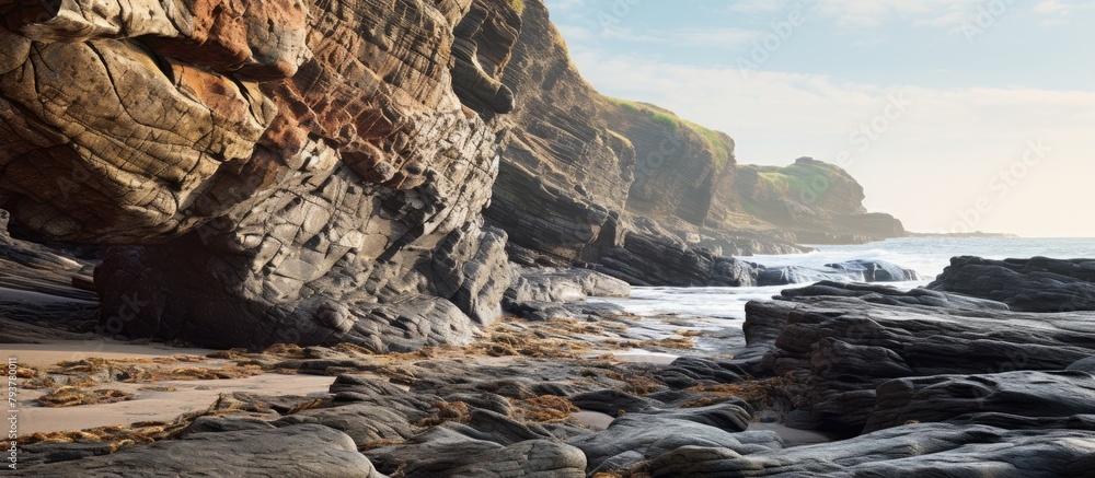 Poster Rocky Shoreline and Waterfront Scene